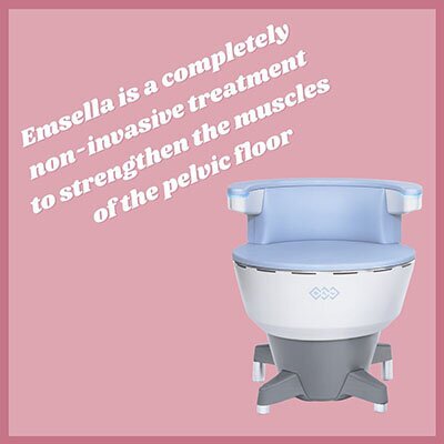 Emsella Infographic - Emsella is a completely non-invasive treatemnt to strengthen the muscles of the pelvic floor