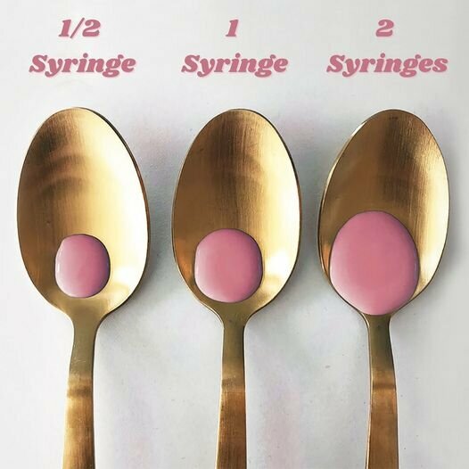 Spoons with different amounts of filler